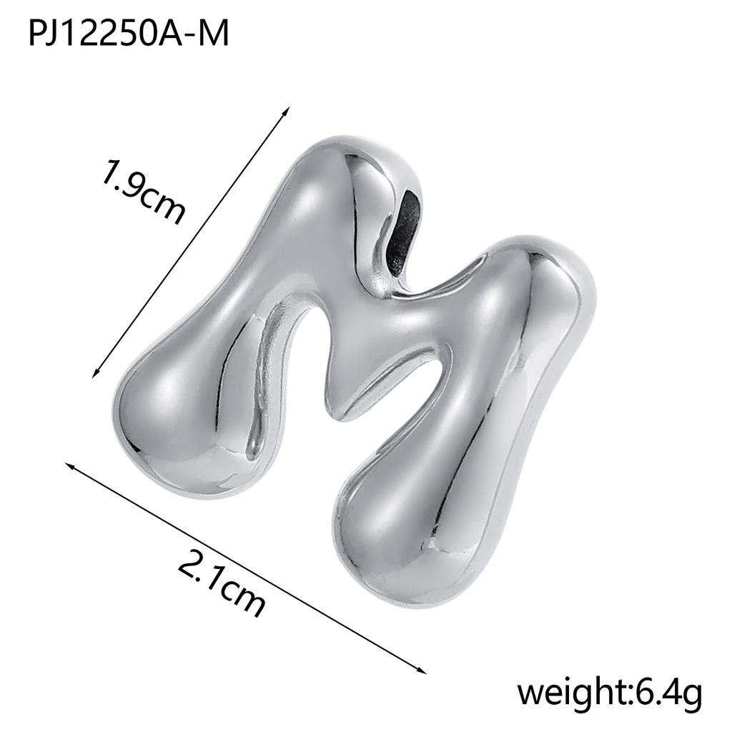 CARLIDANA Hot Sale Stainless Steel Capital Letter Alphabet Irregular Bubble Initial Pendant Charms For DIY Jewelry Necklace