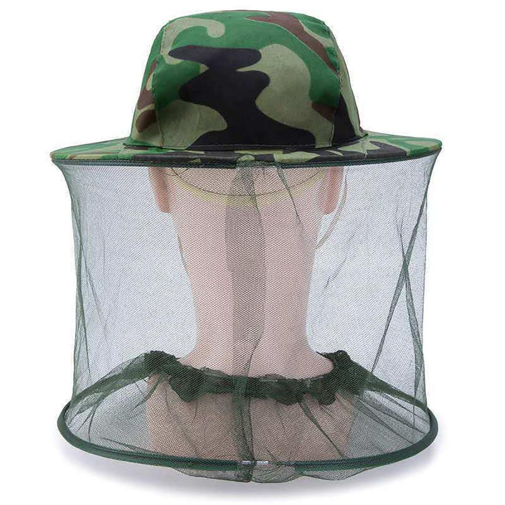 Camouflage Anti-mosquito Hat With Head Net Mesh Bug Insect Fly Face Mask Outdoor Fishing Equipment