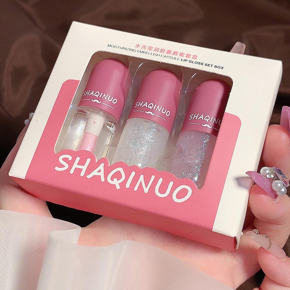 Shaqinuo Hydrating Lip Gloss Set: Moisturizing, Mirror-Shine, Shimmer Finish Lip Care Oil.