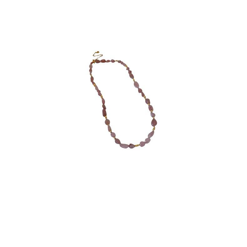 Elegant Irregular Strawberry Crystal Beaded Choker Necklace