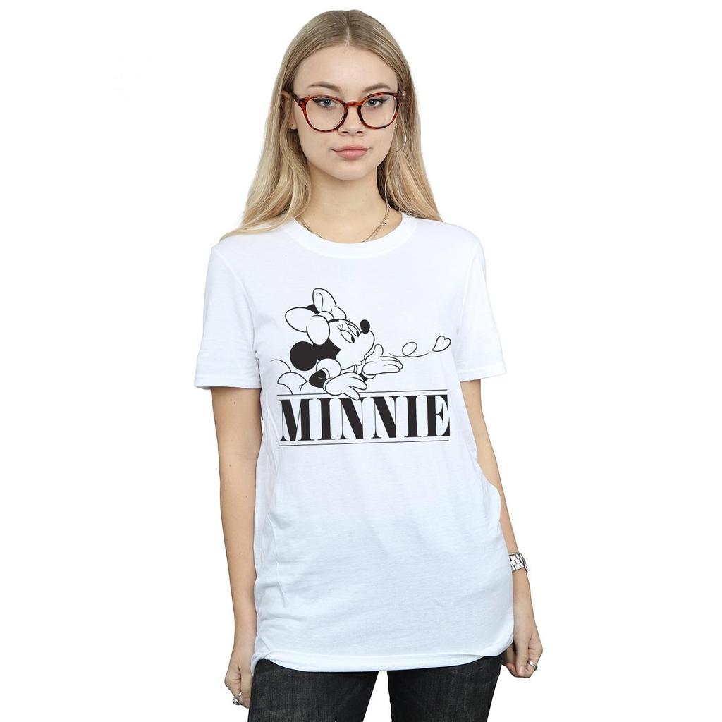 Disney Womens/Ladies Minnie Mouse Kiss Cotton Boyfriend T-Shirt
