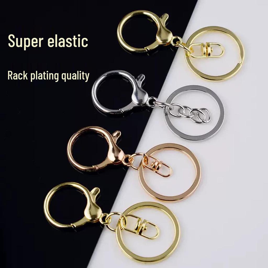 Conjunto de Pingentes de Chaveiro de Metal: Fivela para Cão, Fivela de Portão, Fecho Lagosta, Acessórios para Joias DIY com Banho de Cor