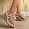Super High Heels Women's Slippers Printed Designer Slippers Summer Casual High Heels Slippers for Women Peep Toe Slipper