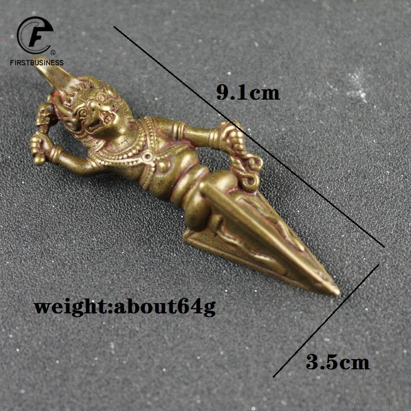 64G Brass Nepal Yamantaka Head Vajry Pestle Ornaments Vintage Brass Pendant Buddha Instruments Lucky Home Decorations Avoid Evil