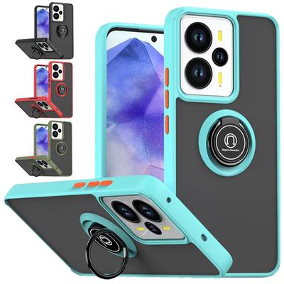 Armor Matte Case For Realme 14 5G Realme 14T Cover Ring Magnetic Stand Holder Shockproof Shell Coque Fundas