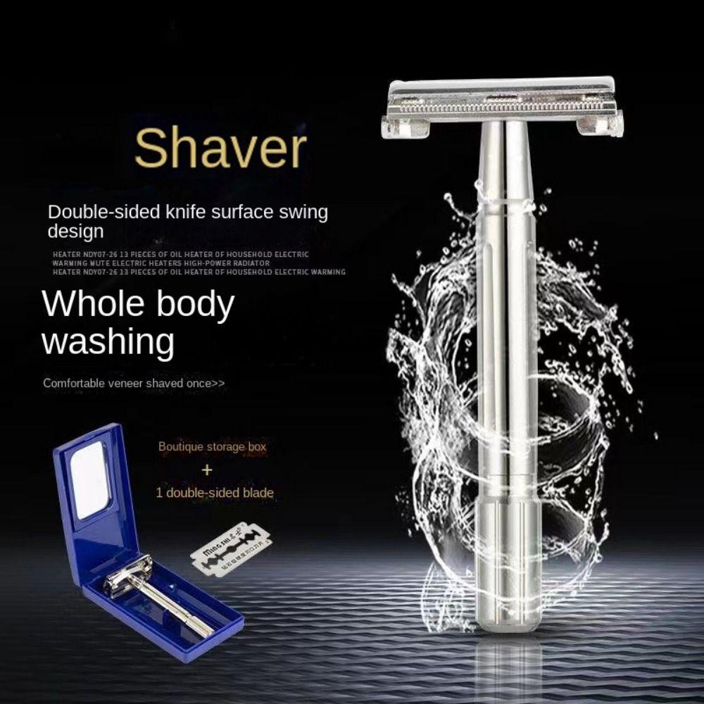 with Box Gift for Him Double Edge Razor Adjustable Safety Razor Manual Men Shaver Hair Removal Tool