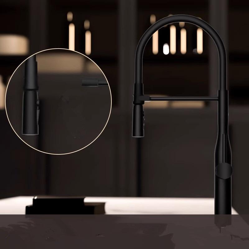 Brushed Gold Pull Out Kitchen Faucet Gray Pull Out Sink Faucet Tap 360 degree rotation torneira cozinha mixer taps Kitchen Tap