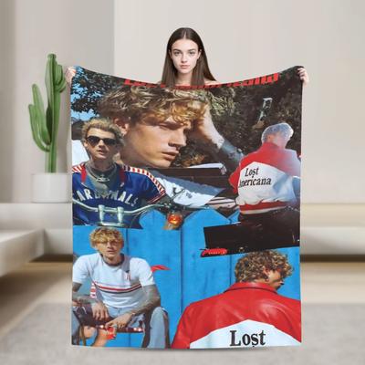 שמיכת MGK Lost Americana Tour 2025-2026, מידות מרובות, רכה וקלה, שמיכות הטלה לספה, ספה ומיטה
