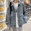 Trendy Spring & Autumn Korean Style Denim Jacket - Men's Loose Hong Kong Style Workwear