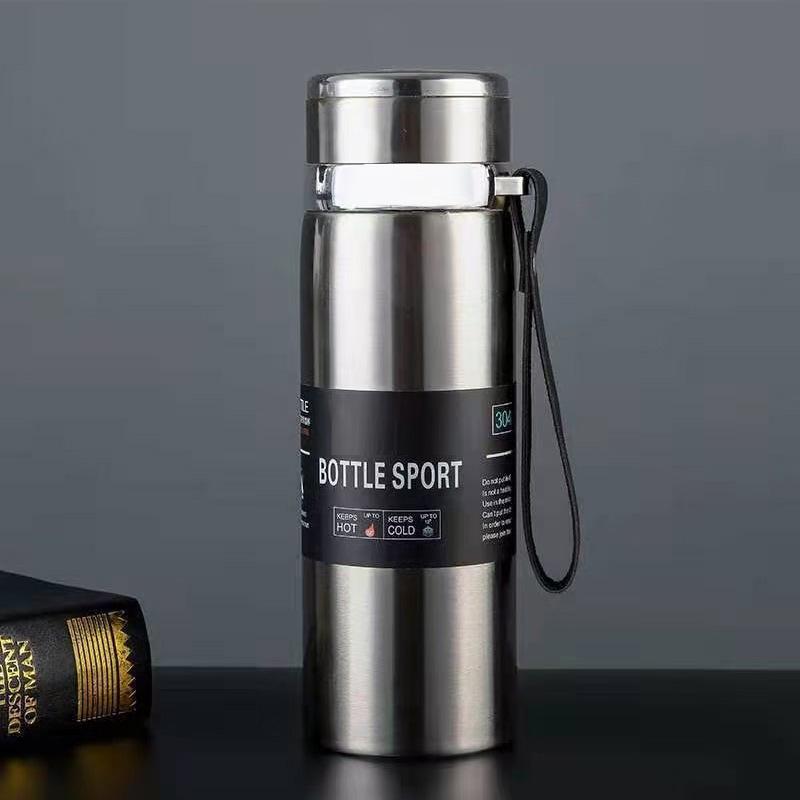 Large Capacity Insulated Stainless Steel Water Bottle with Portable Lanyard