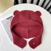 Winter Autumn Warm Beanie Hats Cute Ear Protection Cap Fashion Bear Ear Knitted Cap  Streetwear