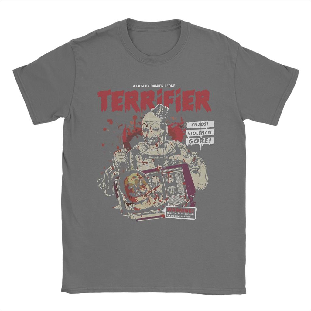 Men T-Shirts Terrifier Horror Movie Funny Cotton Tees Short Sleeve T Shirt Crew Neck Clothing Party