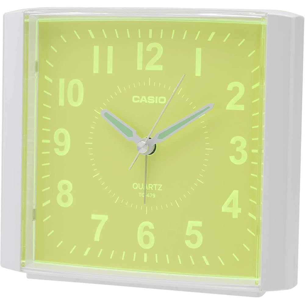 CASIO Alarm Clock, Table Clock, Pearl White, Analog, Light-Gathering Dial, Snooze Function, Simple Design, TQ-479-7JF