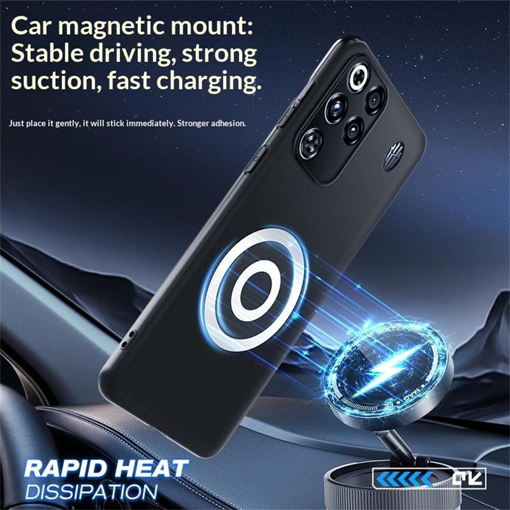 For ZTE Nubia RedMagic 11 Pro 5G/11 Pro+ 5G Case Graphene + Brass Heat Dissipation Silicone PC Phone Cover Support Magnetic Car Mount