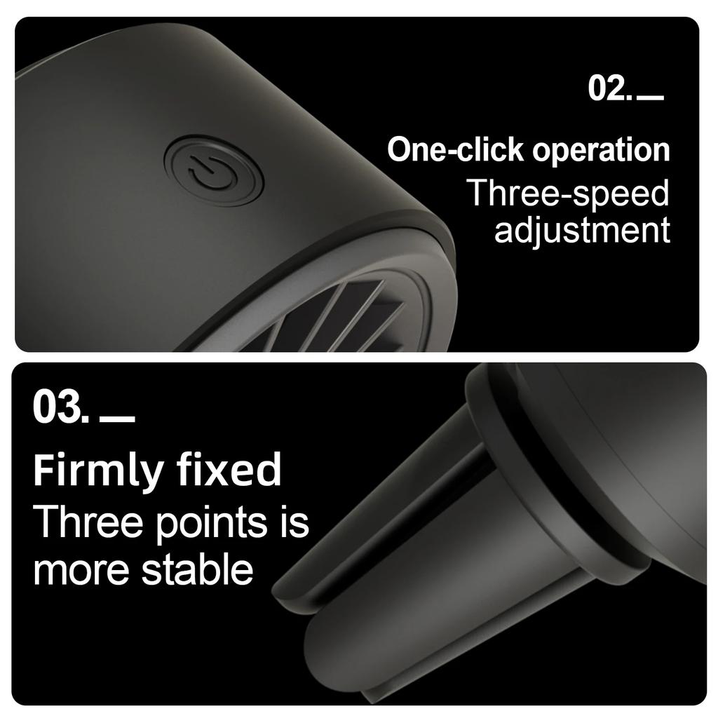 NEW Car Mini Fan Air Outlet Fan USB LED Atmosphere Light 3 Speeds Adjustable Suitable for 99% Car Air Outlet Clip Fans