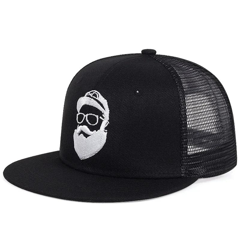 

Unisex Old Man Embroidery Hip-Hop Net Hats Spring Summer Adjustable Casual Snapback Baseball Caps Outdoor Sunscreen Hat