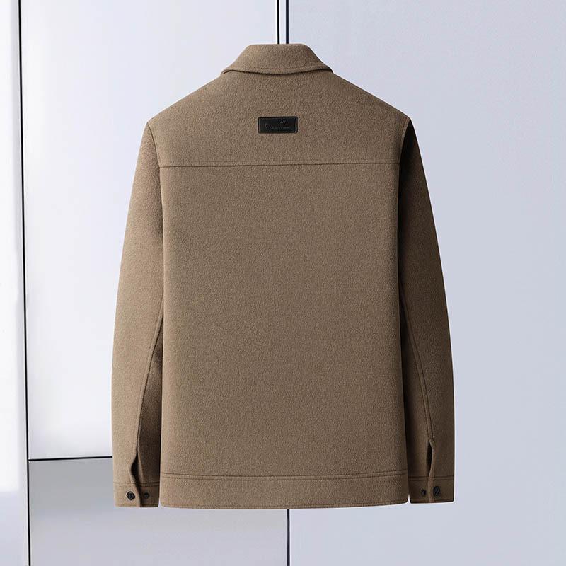 Men's Double-sided Nylon Wool Jacket Business Casual Lapel Goose Down Take-off Liner Cold-resistant Woolen Jacket