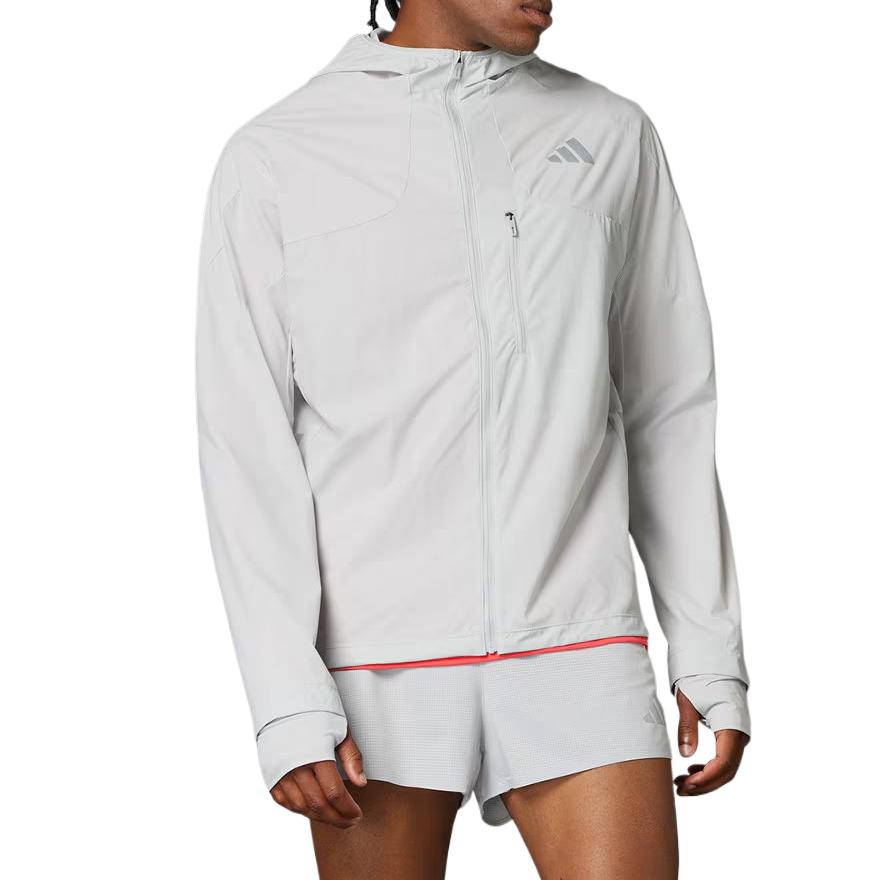 Adidas Jaqueta Adizero He Edição Limitada Hakone Casual Confortável Corta-vento Impermeável Jaqueta Masculina Cinza-Claro JM7900