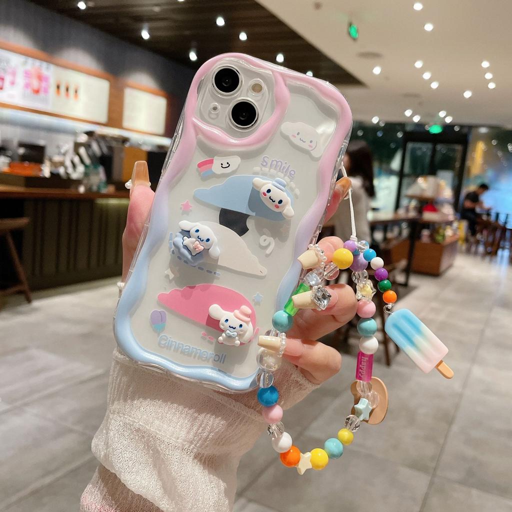 Three dimensional Waves Suitable for IPhone 16 Yugui Dog Mobile Case Apple 13PRO Full Inclusive Cartoon Bear Protection Case
