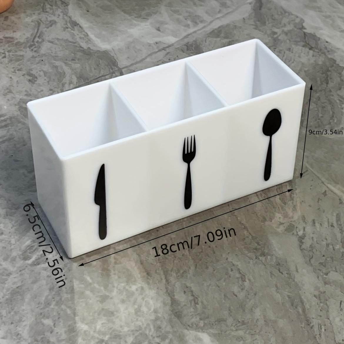 

Compartment Cutlery Organizer Utensil Icons Kitchen Flatware Storage Box Silverware Holder for Forks Spoons Tabletop Home Dining білий