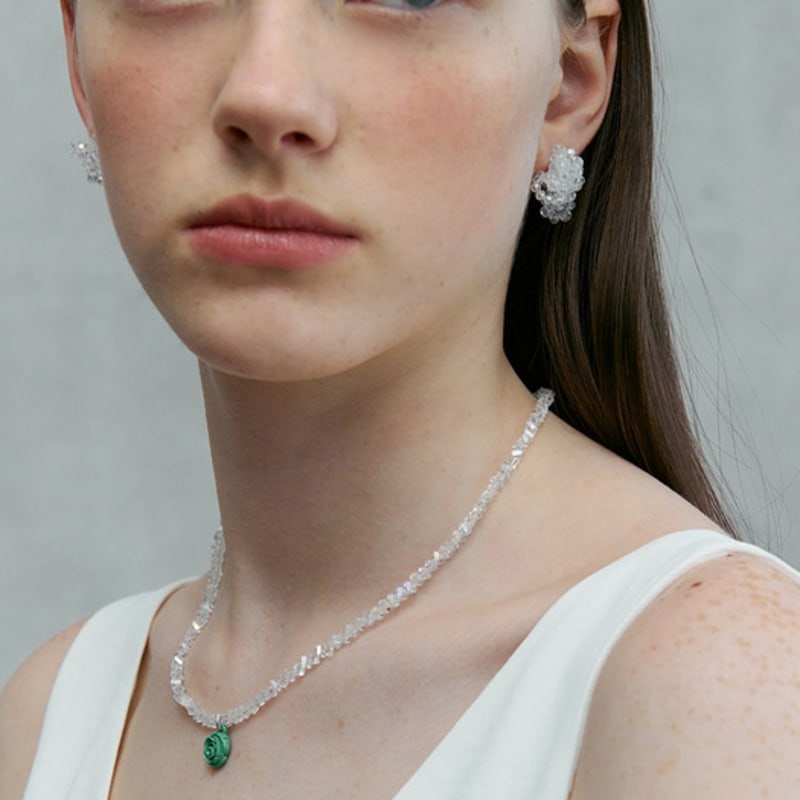 VINTAGE HOLLYWOOD Crystal Rose Necklace_VH2435NE001M