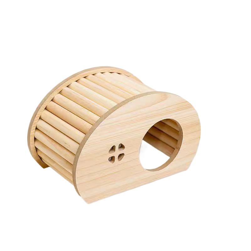 Smooth Hamster Hideaway Wooden Hamster House with Hiding Hole Small Pet Castle Arch Bridge for Dwarf Mice Gerbils Small Pets New