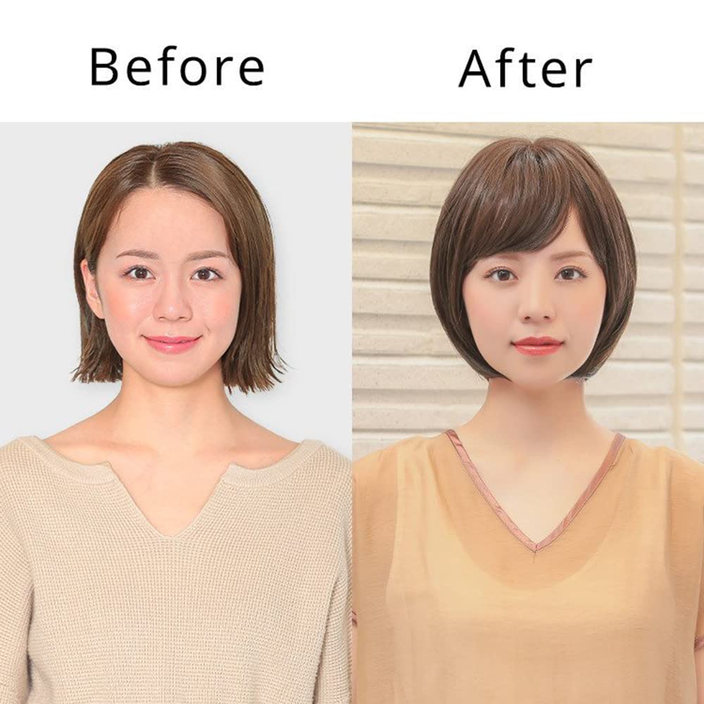 [AQUADOLL] Wig for Medical Use, Hat, Short, Bob, Pajama Wig, Full Wig, for Women, Natural Wig, Heat Resistant, with Bangs, for Chemotherapy,