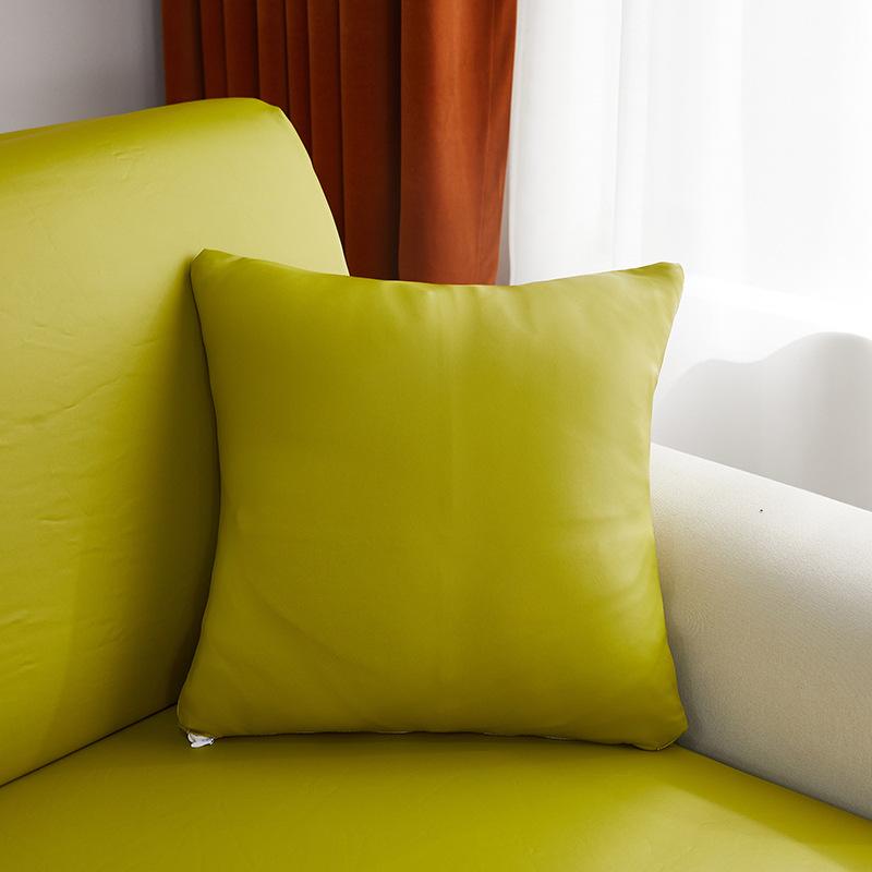 Pillow Cover 18x18 Inch Throw Faux Leather Pillow Covers, Square Modern Pillow Cases, PU Home Decorative Pillow Cushion Cover for Couch Sofa Chair Bed