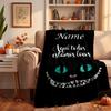 Cheshire Cat Custom Flannel Blankets Soft Warm Cozy Throws for Home Decor Holiday Gifts