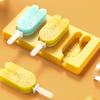 Silicone Popsicles Molds 4 Cavities Foot Shape Ices Cream Mold Freezers Ices Mold Cake Candy Mold with Lids & Stick