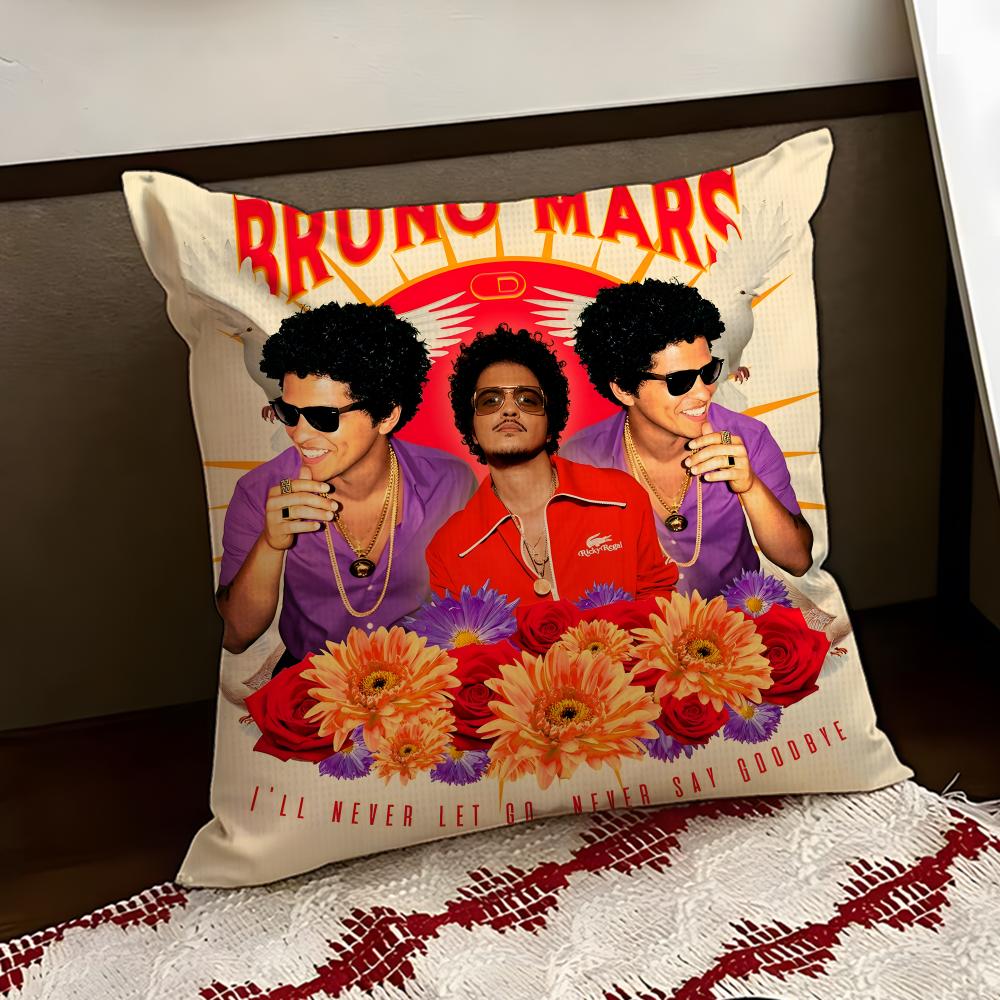 BBruno Mmars Singer Cushion Cover Reversible Soft Durable Pillow Cover Home  Car MultiScene Use for Daily Comfort