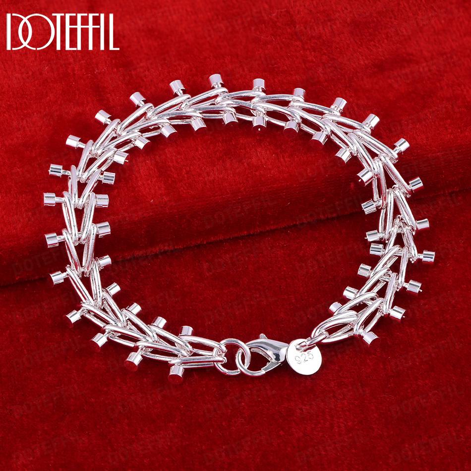 925 Sterling Silver Wedding Jewelry Geometric Gift Bracelet