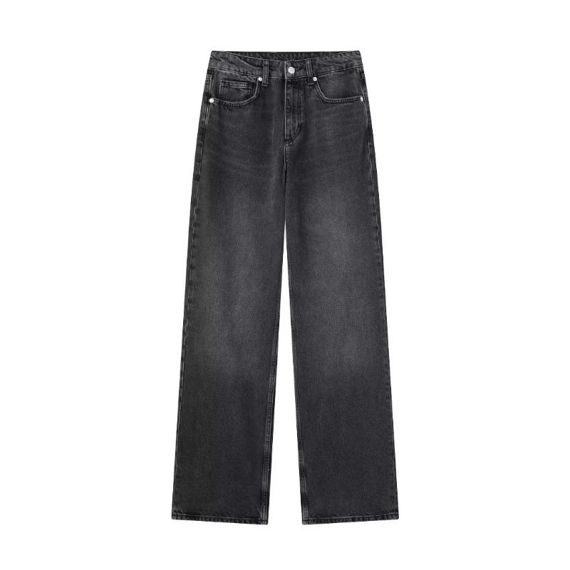 Vintage Streetwear Jeans Women Korea Fashion Holes Decorated Denim Pants Patchwork High Waist Casual Trousers Y2K Lady Clothing