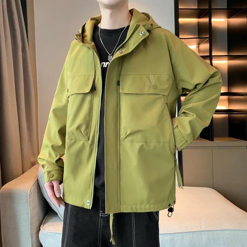 2026 Spring Autumn Men Hooded Jackets Men Casual Coats Man High Street Multi-Pocket Jacket Unisex Outerwear