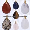 New Fashion Natural Stone Crystal Pendant Teardrop Simple Pendant Necklace Earrings Making Jewelry With Chain Collar