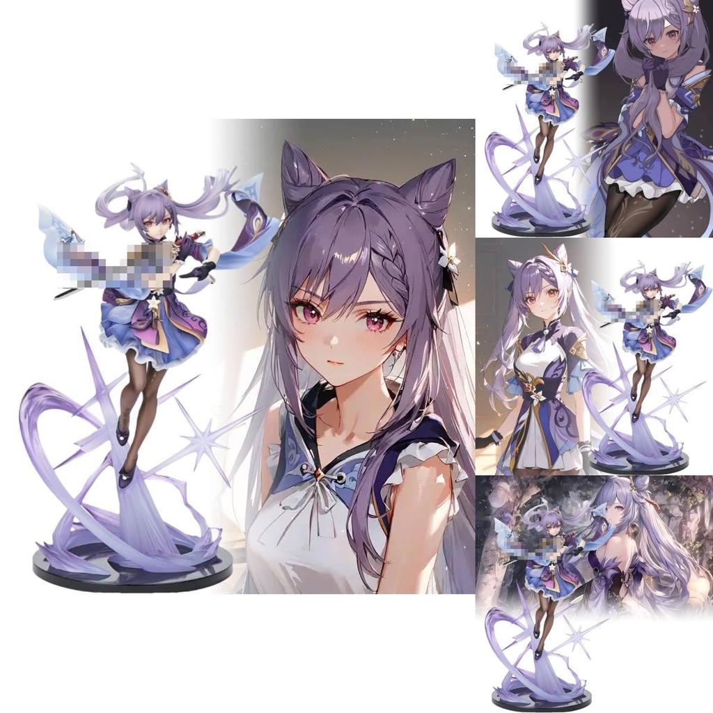 High Quality Genshin Impact Keqing Thunder Rain Ver Klee 1/7 Figure Beautifully Crafted