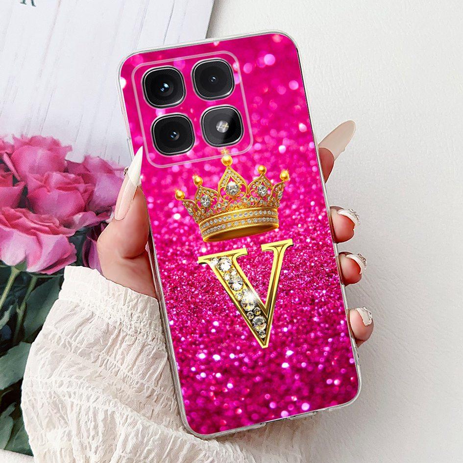 For Xiaomi 14T Pro 5G Case Luxury Crown Letters Soft Silicone Couple Phone Cover For Xiaomi 14T Mi14T 14TPro 2024 Protect Shells