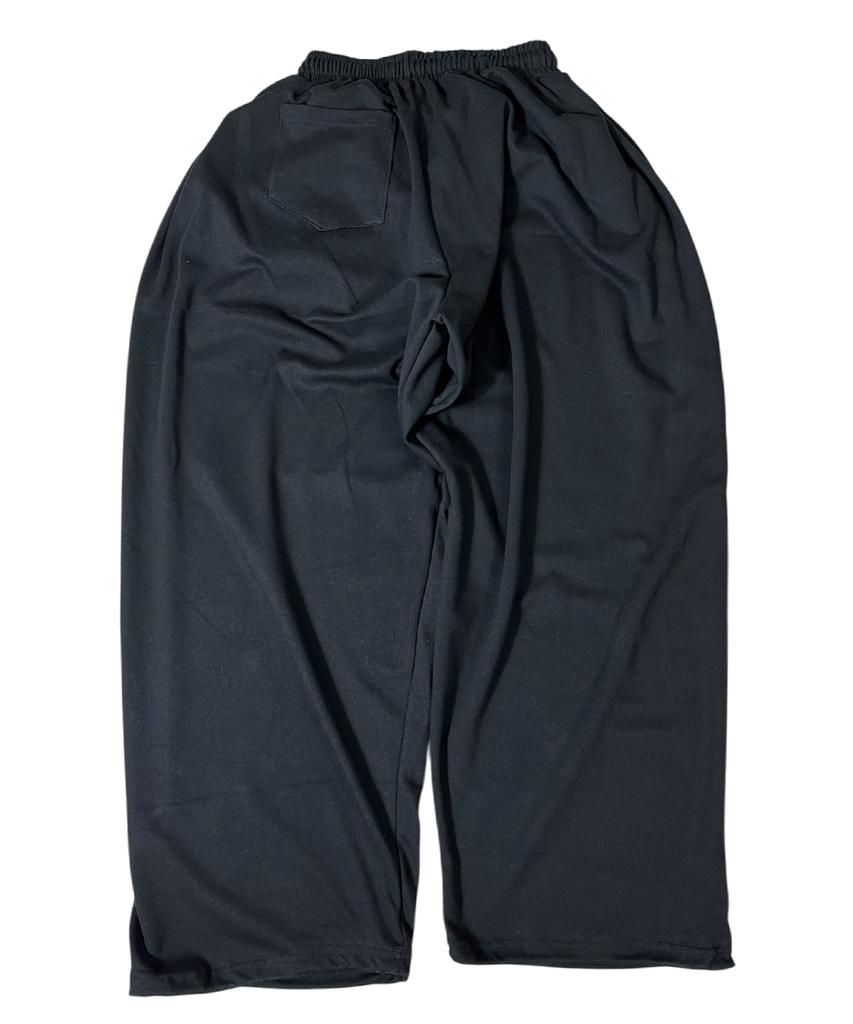 SK8ER ROCK Old Photo Sweat Wide Pants ((Black))
