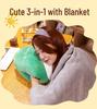 Fruit Animal 3-in-1 Pillow Blanket: Dual-Use Nap Pillow, Car Cushion, and Air Conditioning Blanket