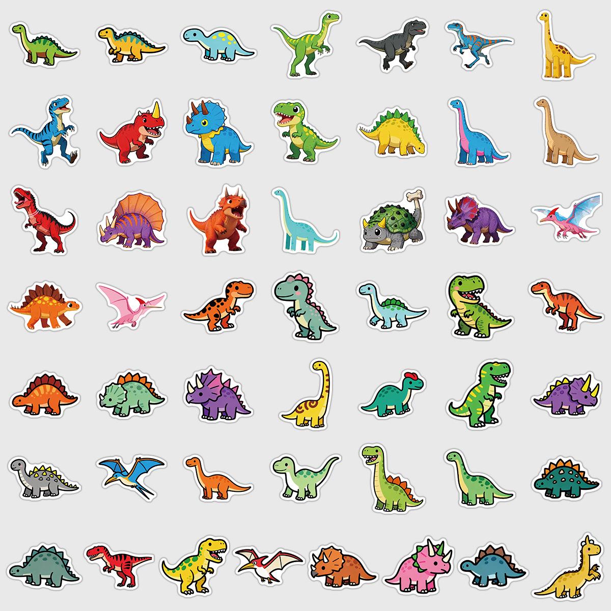 50/100 Милых наклеек-граффити с динозаврами - Водонепроницаемое украшение для стаканов для воды и телефонов