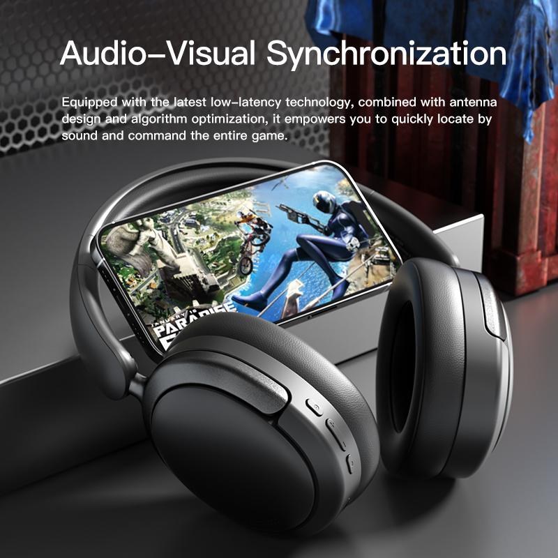 360° Surround Sound Wireless Headphones Noise Reduction Bluetooth 5.4 Headsets Sports Gaming Earphones Music Player with HD Mic