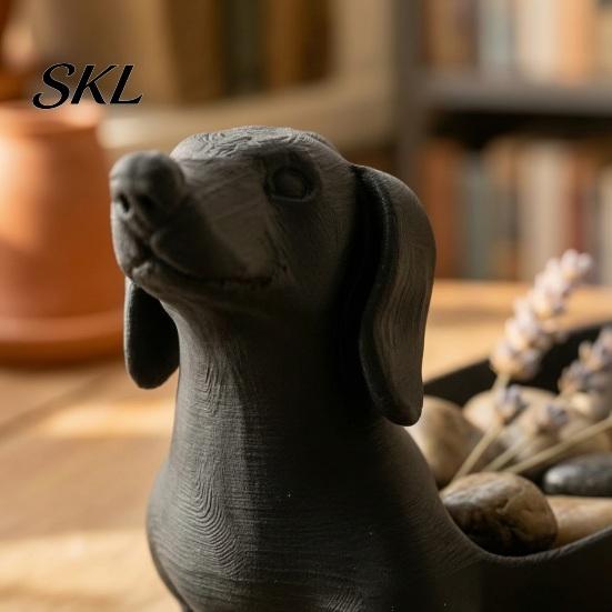 Origineller Schlüsselhalter 3D-gedruckte Dackel-Aufbewahrungsschale für Schmuck, Schlüssel, Ohrringe, Kreativer Schreibtisch-Organizer, Tisch-Hundedekorationen