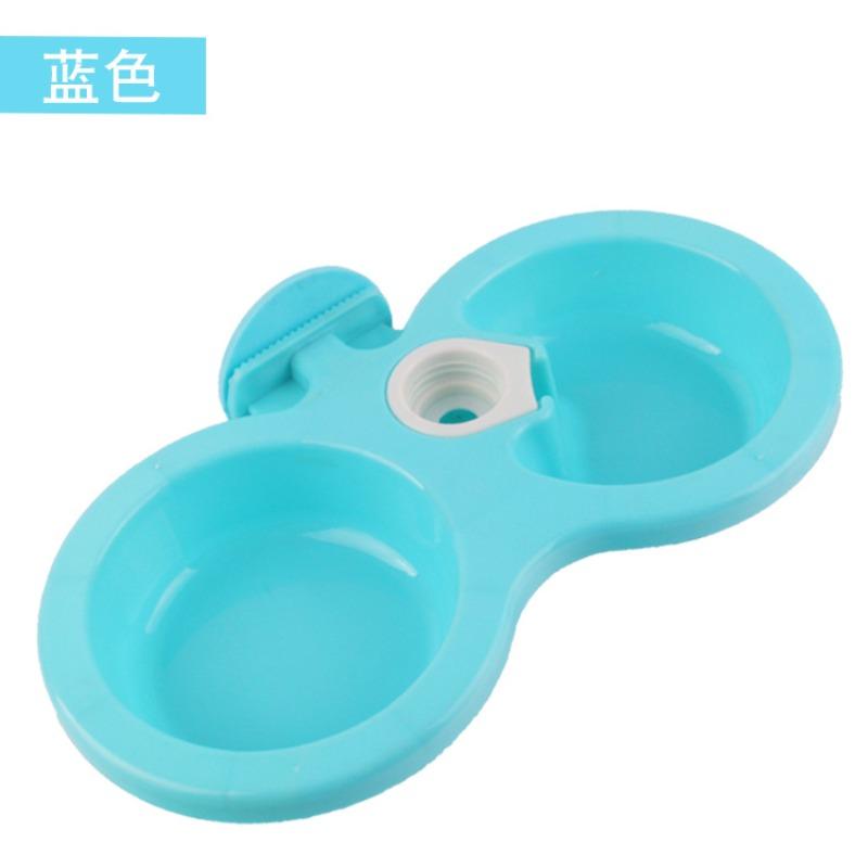

Pet Bowl Plastic Hanging Water Dispenser, Dog Feeder, Hanging Cage Dog Bowl, Double Bowl Pet Supplies Small синій