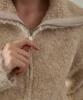 WIOE Ru Zip-Up Knit Cardigan_Oatmeal