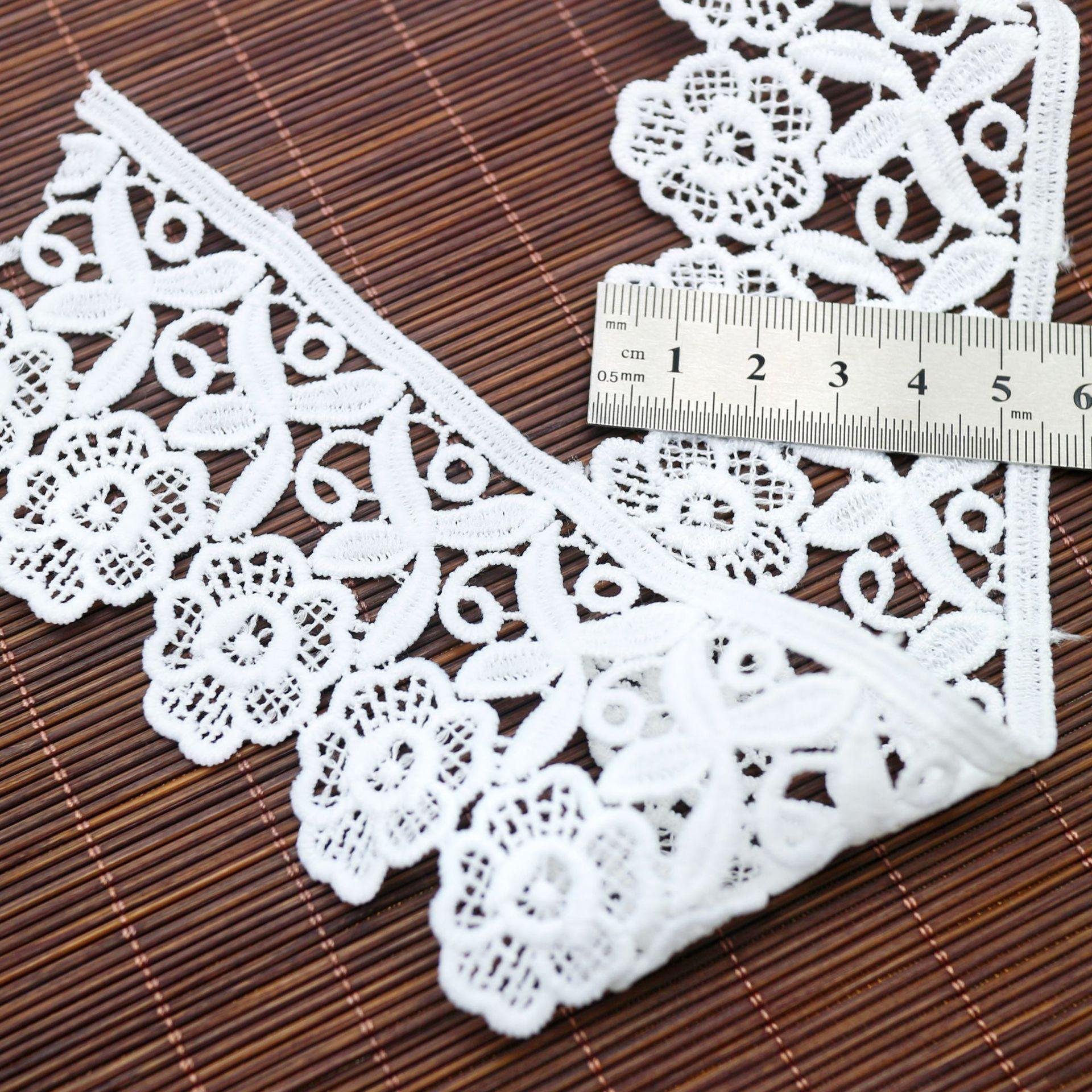 

Одностороннее кружево из молочного шелка, водорастворимое, ажурное платье, кружевная юбка ципао, ручная работа, аксессуары WM84604