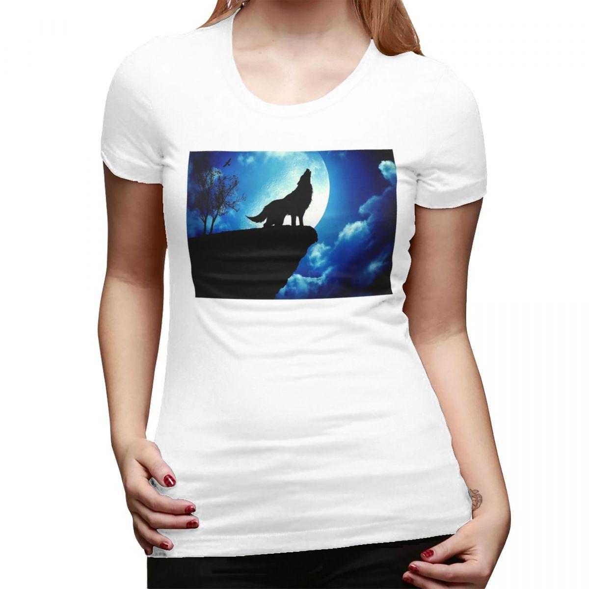 

Howling Wolf TShirt for WOMEN Round Neck Streetwear T Shirts WOMENs Tees Short Summer Clothes Tops S