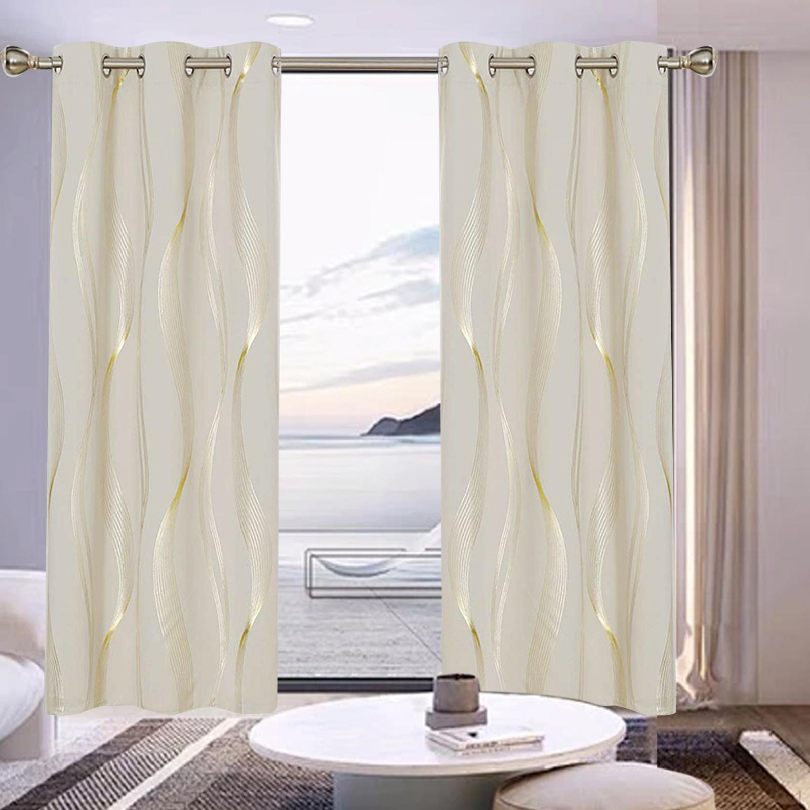

Grommet Window Curtains 2 Panels Blackout Drapes for Kids Room Living шампанського
