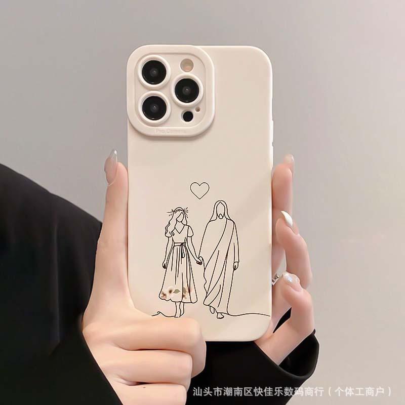 Simple line art for Apple 16 mobile phone case iPhone11/12/13/14/15PROMAX transparent case