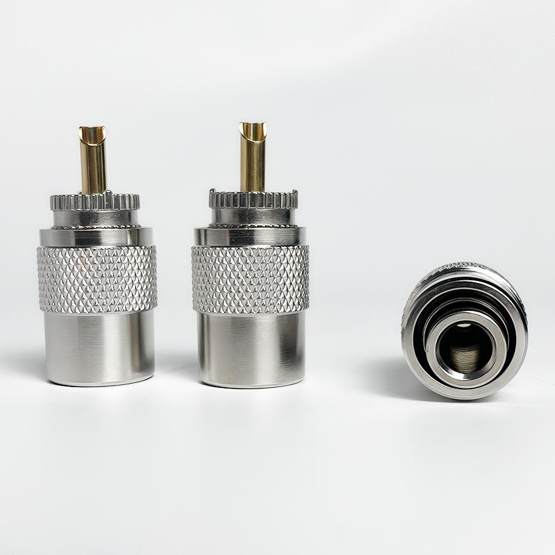 UHF Male Plug & N-Type Male Plug - Crimp Connector for RG58/RG59/RG6U Coaxial Cable - Gold Plated Brass RF Connector UHF MALE