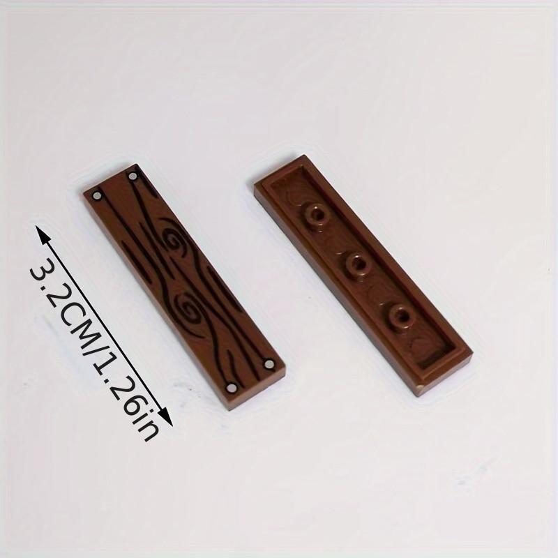 20pcs MOC Scene Toys Small Particle Building Block Scene Accessories 1x4 Flat Wood Grain With Nail Printing Wooden Board Accessories